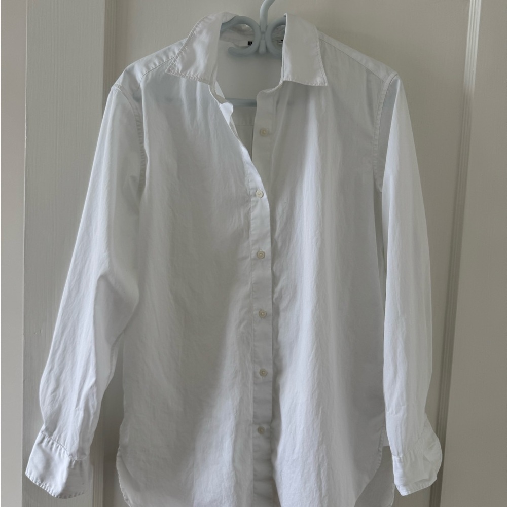 Uniqlo Oversized White Button Down Shirt